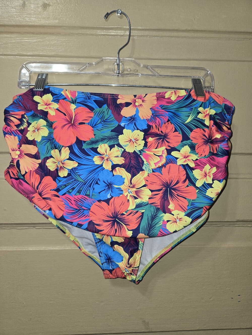 Neon Floral Ruched Side Bikini Bottoms NWOT Size: XXL